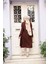 Kahverengi Tesettür Triko Panço Tunik 58651KH 4