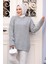 Gri Tesettür Triko Kazak Tunik 55551GR 1