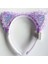 Kenarları Dantelli Mor Pullu Payetli Led Işıklı Kedi Kulak Taç 17x19 cm 3