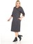 Çift Cepli Desenli Esnek Kışlık Büyük Beden Midi Elbise 29D-2715 3