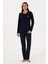 Kadın Lacivert Pijama Takım 50318897-VR033 4