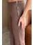 Kahverengi Süet Yandan Fermuarlı Pantolon - 40578 3