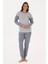 Kadın Gri Melanj Pijama Takım 50318875-VR086 1