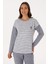 Kadın Gri Melanj Pijama Takım 50318875-VR086 3