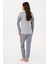 Kadın Gri Melanj Pijama Takım 50318875-VR086 5