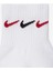 Dri Fit Everyday Plus Cushioned Training Ankle Socks (3 Pairs) Unisex Çeyrek Bilekli Çorap 3 Çift Beyaz 4