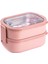 018-01-TEDEMEI Pembe Paslanmaz Çelik Iki Katlı Yemek Taşıma Kabı 2.3l 1
