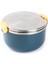 024-01-TEDEMEI Mavi Paslanmaz Çelik Iç Hazneli 2 Katlı Yuvarlak Yemek Taşıma Kabı 1l 1