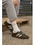 Bağcıklı Unisex Spor Sneaker Ayakkabı-Haki-Bej 5
