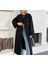 Oversize Kuşaklı Uzun Kaşe Trençkot 1