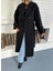 Oversize Kuşaklı Uzun Kaşe Trençkot 3