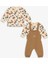 Lcw Baby Bej Nakışlı Erkek Bebek Salopet ve Tişört 2'li Takım 1