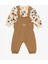 Lcw Baby Bej Nakışlı Erkek Bebek Salopet ve Tişört 2'li Takım 2