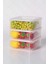 Nera 3 Adet Buzdolabı Organizer Vakumlu Sızdırmaz Kapaklı 3,5 Lt Düzenleyici Organizer 2