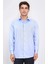 Slim Fit Saten Italyan Yaka Mavi Gömlek 2