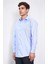 Slim Fit Saten Italyan Yaka Mavi Gömlek 4