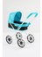 Büyük Tekerlekli Tenteli Katlanabilir Metal Oyuncak Bebek Puseti Premium Lüx Mavi 6