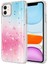 Apple iPhone 11 Kılıf Simli Desenli Parlak Senk Task Kapak-Pembe 1