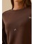 Kadın Aksesuar Detaylı Bol Kol Sweatshirt 0002 Kahverengi 3