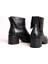 Siyah Deri Fermuar Detaylı Düğme Aksesuarlı Kadın Arkadan Lastikli Bot 4