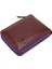 Hakiki Deri Kağıt Para ve Bol Şeffaf Kart Bölmeli, Fermuarlı Unisex Kartlık - Bordo 2
