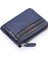 Mira Hakiki Eskitme Deri, Kağıt Para Bölmeli Unisex Cüzdan, Kartlık - Lacivert 4