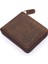 Unisex Kağıt Para ve Bozuk Para Bölmeli Hakiki Eskitme Deri Cüzdan Kartlık - G6 Kahverengi 2
