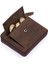 Unisex Kağıt Para ve Bozuk Para Bölmeli Hakiki Eskitme Deri Cüzdan Kartlık - G6 Kahverengi 5