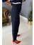 Yüksek Bel Lacivert Kadın Pantolon 2