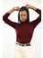 Bordo Fitilli Balıkçı Yaka Kazak 241233 5