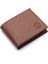 Hakiki Deri Kağıt Para, Bozuk Para ve Bol Kart Bölmeli Erkek Cüzdanı - Taba 2