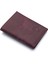 Hakiki Eskitme Deri Kağıt Para ve Bol Kart Bölmeli Unisex Cüzdan - Mor 2