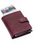 Bozuk Para ve Bol Kart Bölmeli Unisex Eskitme Hakiki Deri Mekanizmalı Kartlık - Bordo 2