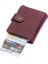 Bozuk Para ve Bol Kart Bölmeli Unisex Eskitme Hakiki Deri Mekanizmalı Kartlık - Bordo 5