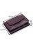 Unisex Hakiki Deri Bozuk Para ve Kağıt Para Bölmeli Cüzdan Kartlık - Mor 1