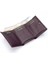Unisex Hakiki Deri Bozuk Para ve Kağıt Para Bölmeli Cüzdan Kartlık - Mor 3
