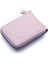 Hakiki Deri Kağıt Para ve Bol Şeffaf Kart Bölmeli, Fermuarlı Unisex Kartlık - Lavanta Pembe 2