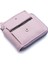 Hakiki Deri Kağıt Para ve Bol Şeffaf Kart Bölmeli, Fermuarlı Unisex Kartlık - Lavanta Pembe 6