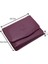 Hakiki Deri Kağıt Para, Bozuk Para ve Bol Kart Bölmeli Kadın Cüzdan - Mor 1