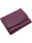 Hakiki Deri Kağıt Para, Bozuk Para ve Bol Kart Bölmeli Kadın Cüzdan - Mor 2