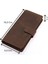 Hakiki Eskitme Deri Kağıt Para, Bol Kart ve Telefon Bölmeli Unisex Uzun Cüzdan - G6 Kahve 1