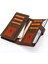 Hakiki Eskitme Deri Kağıt Para, Bol Kart ve Telefon Bölmeli Unisex Uzun Cüzdan - G6 Kahve 3