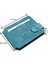 Hakiki Eskitme Deri Kuşaklı Kağıt Para Klipsli Unisex Kartlık - Turkuaz Mavi-Lacivert 1