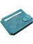 Hakiki Eskitme Deri Kuşaklı Kağıt Para Klipsli Unisex Kartlık - Turkuaz Mavi-Lacivert 2
