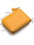Hakiki Deri Kağıt Para ve Bol Şeffaf Kart Bölmeli, Fermuarlı Unisex Kartlık - Hardal 1