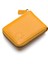 Hakiki Deri Kağıt Para ve Bol Şeffaf Kart Bölmeli, Fermuarlı Unisex Kartlık - Hardal 2