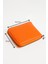 Hakiki Deri Kağıt Para ve Bol Şeffaf Kart Bölmeli, Fermuarlı Unisex Kartlık - Turuncu 1