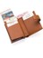 Hakiki Eskitme Deri Mekanizmalı, Kağıt Para Bölmeli ve Patlı Unisex Cüzdan Kartlık - Taba 3