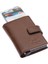 Hakiki Eskitme Deri Mekanizmalı, Kağıt Para Bölmeli ve Patlı Unisex Cüzdan Kartlık-Tg Kahve 5