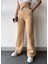 Kadın Bej Içi Polarlı Kışlık Bağcıklı Yüksek Bel Bol Paça Eşofman Altı 1